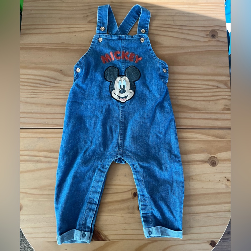 Disney Blue Denim Baby Overalls 24M VTG